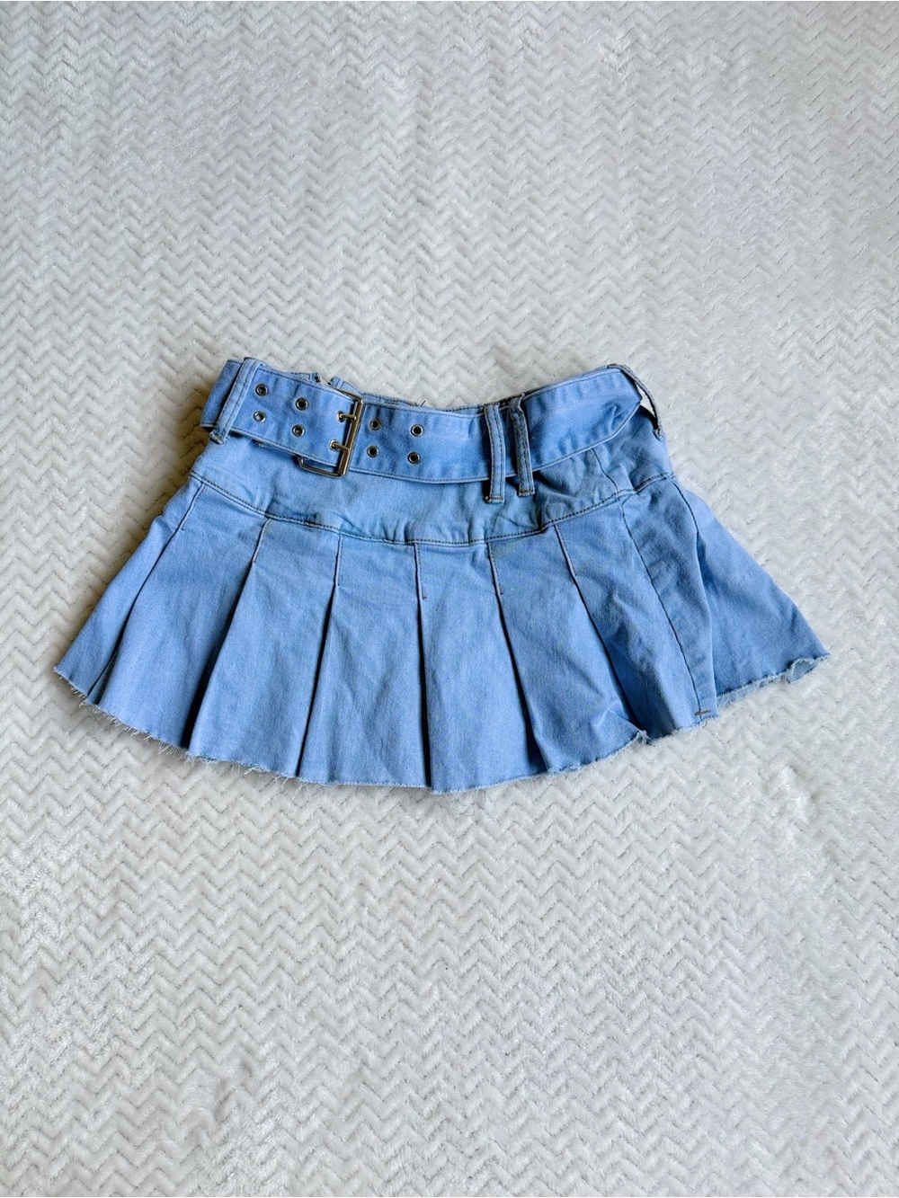 Y2K 2000s Low Rise Pleasted Mini Skirt w/ Belt Size S